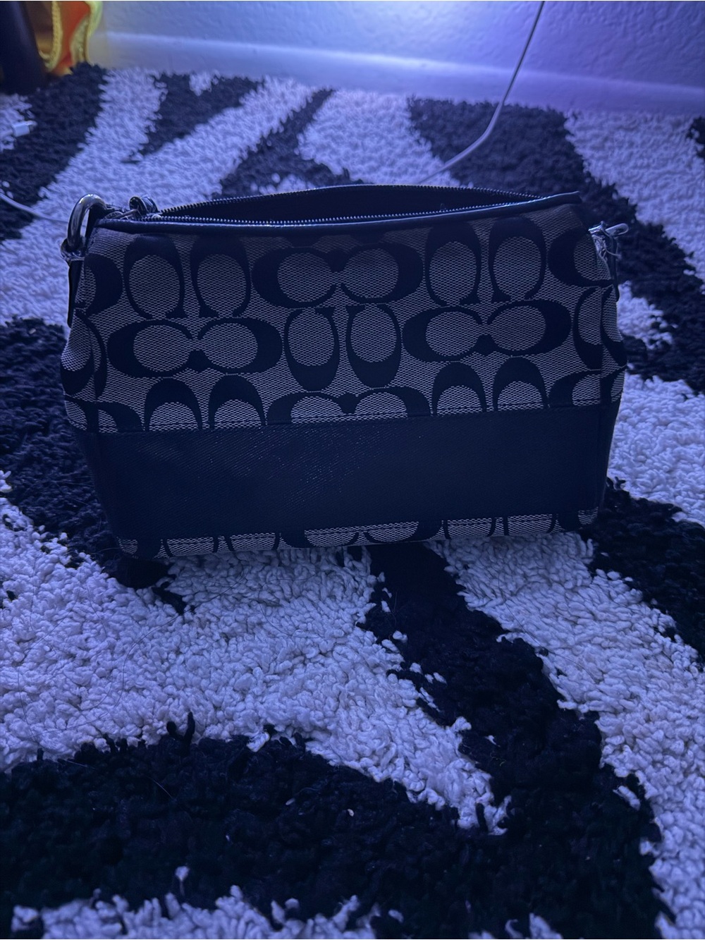 Coach Black & Gray Signature Canvas Crossbody